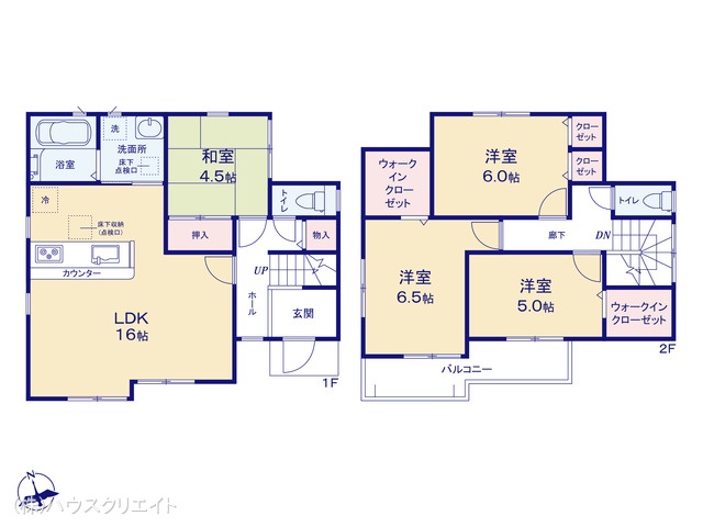 千葉県松戸市東平賀の新築戸建て 4LDK間取図 ※図面と異なる場合は現況を優先