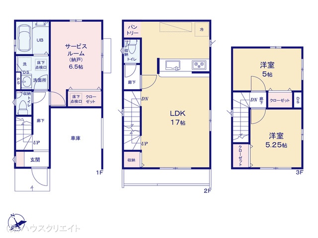 千葉県船橋市北本町2丁目の新築戸建て 2SLDK間取図 ※図面と異なる場合は現況を優先