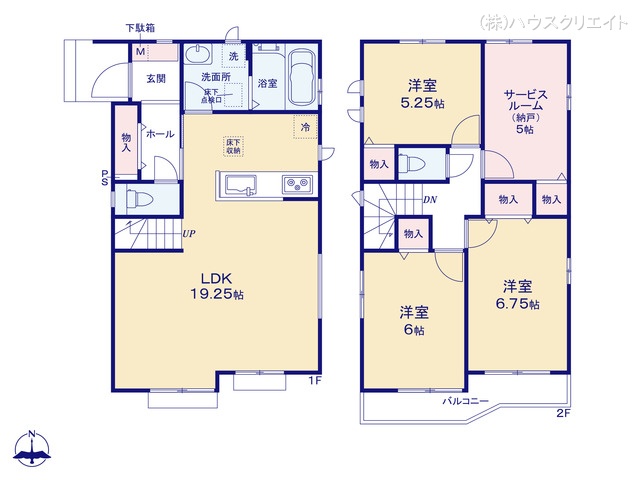 千葉県松戸市五香７丁目の新築戸建て 3SLDK間取図 ※図面と異なる場合は現況を優先