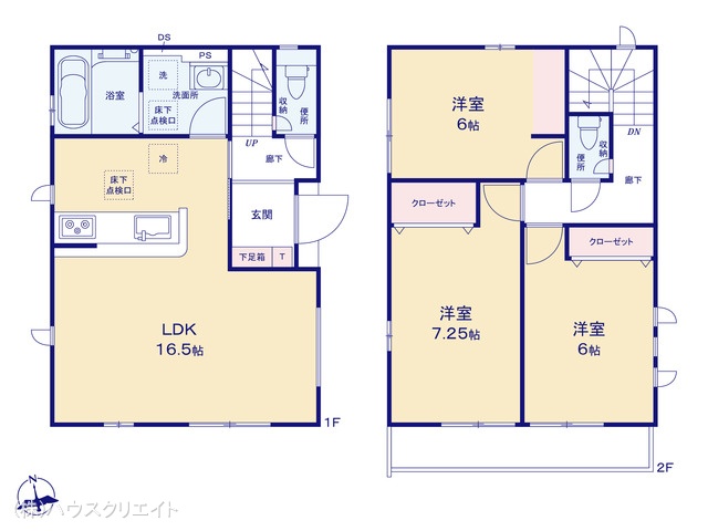 千葉県松戸市西馬橋１丁目の新築戸建て 3LDK間取図 ※図面と異なる場合は現況を優先