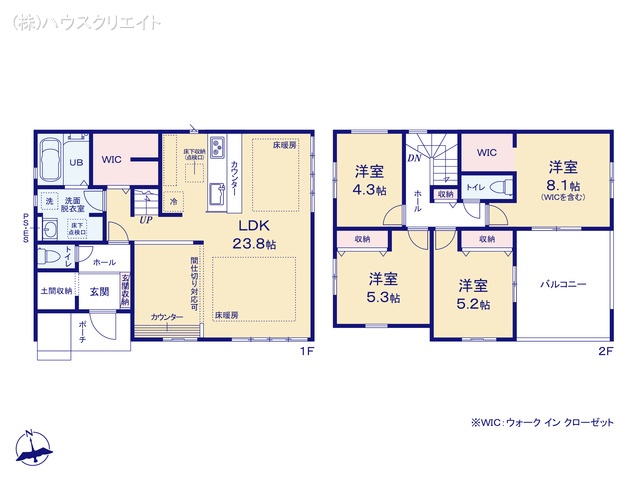 千葉県松戸市西馬橋３丁目の新築戸建て 4LDK間取図 ※図面と異なる場合は現況を優先