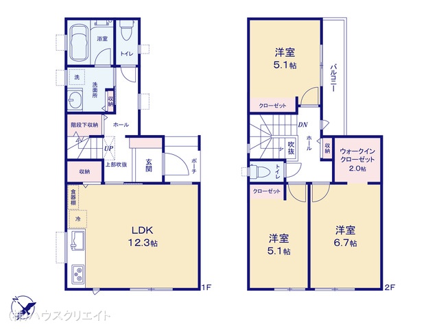 千葉県船橋市八木が谷２丁目の新築戸建て 3LDK間取図 ※図面と異なる場合は現況を優先
