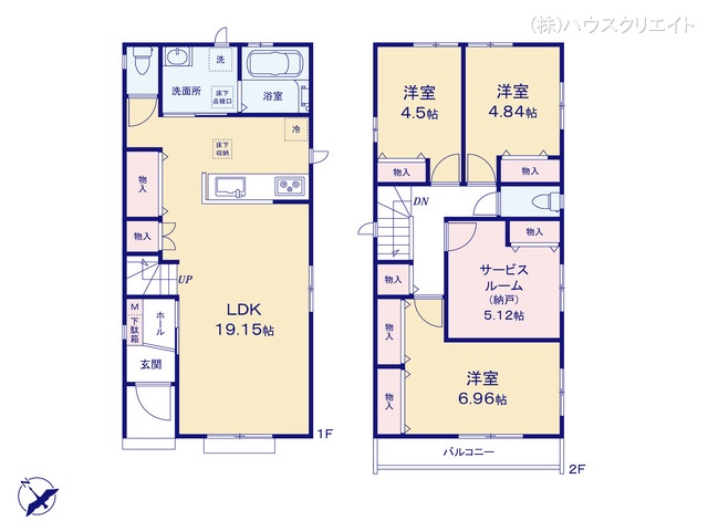 千葉県市川市南大野1丁目の新築戸建て 3SLDK間取図 ※図面と異なる場合は現況を優先