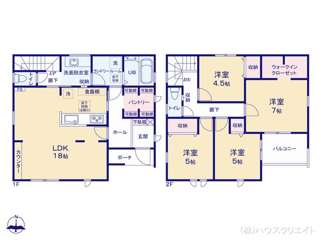 千葉県野田市木間ケ瀬の新築戸建て 4LDK間取図 ※図面と異なる場合は現況を優先