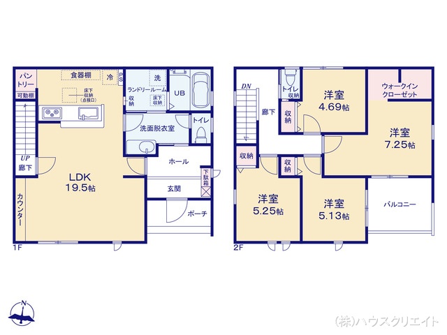 千葉県野田市木間ケ瀬の新築戸建て 4LDK間取図 ※図面と異なる場合は現況を優先