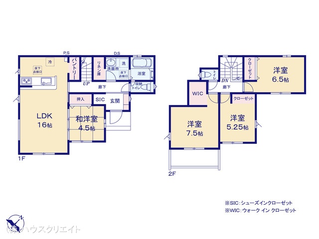 千葉県野田市柳沢の新築戸建て 4LDK間取図 ※図面と異なる場合は現況を優先