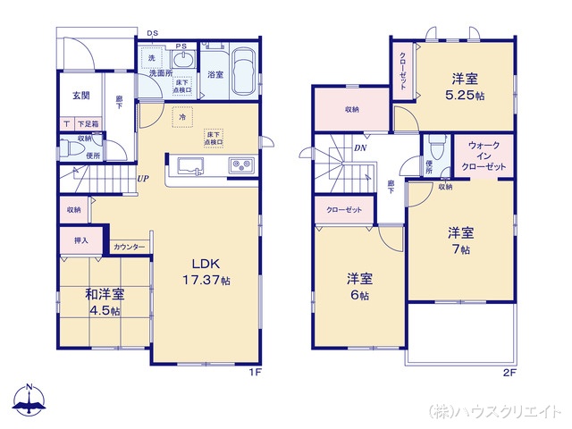 千葉県柏市大井の新築戸建て 4LDK間取図 ※図面と異なる場合は現況を優先
