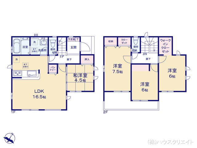 千葉県流山市東初石２丁目の新築戸建て 4LDK間取図 ※図面と異なる場合は現況を優先