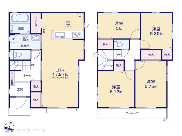 千葉県松戸市六高台3丁目の新築戸建て 4LDK間取図 ※図面と異なる場合は現況を優先