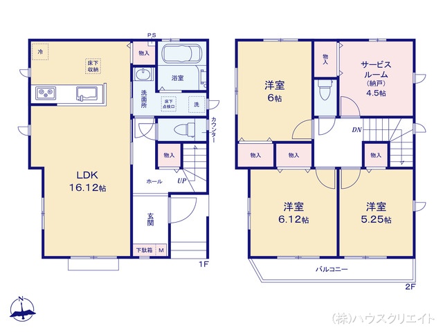 千葉県市川市須和田１丁目の新築戸建て 3SLDK間取図 ※図面と異なる場合は現況を優先