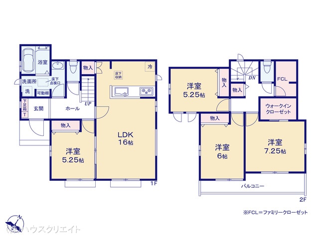 千葉県松戸市栗ケ沢の新築戸建て 4LDK間取図 ※図面と異なる場合は現況を優先