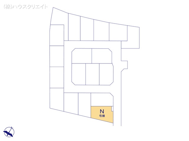千葉県松戸市栗ケ沢の新築戸建て全体区画図 ※図面と異なる場合は現況を優先