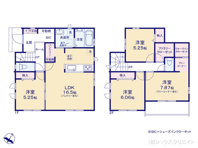 千葉県松戸市栗ケ沢の新築戸建て 4LDK間取図 ※図面と異なる場合は現況を優先