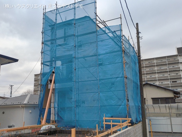 千葉県流山市向小金１丁目の新築戸建てシート写真 2026年1月19日撮影