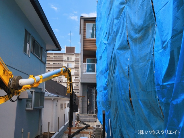 千葉県流山市向小金1丁目の新築戸建て外構写真 2026年3月8日撮影