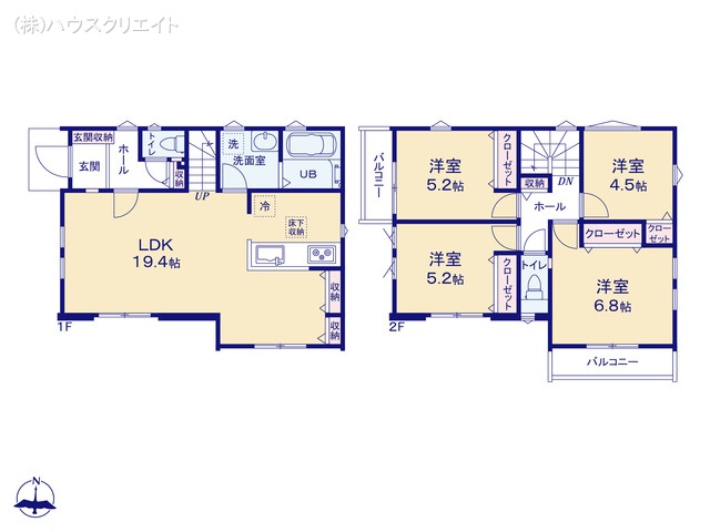千葉県松戸市栄町西５丁目の新築戸建て 4LDK間取図 ※図面と異なる場合は現況を優先