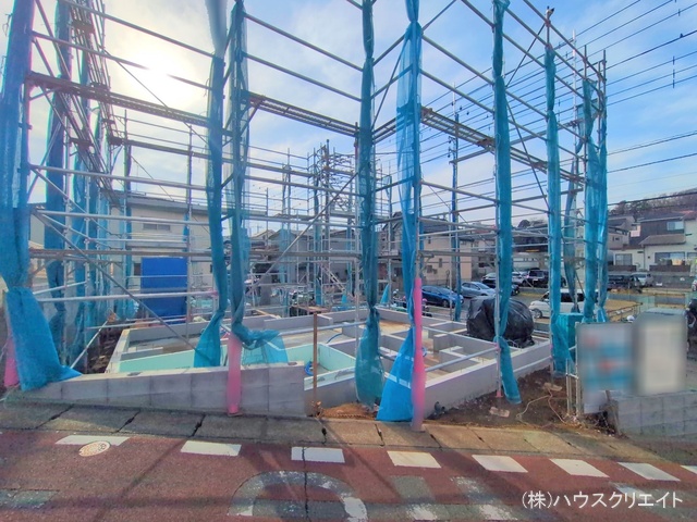 千葉県松戸市千駄堀の新築戸建て上棟写真 2025年12月22日撮影