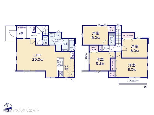 千葉県松戸市千駄堀の新築戸建て 4LDK間取図 ※図面と異なる場合は現況を優先