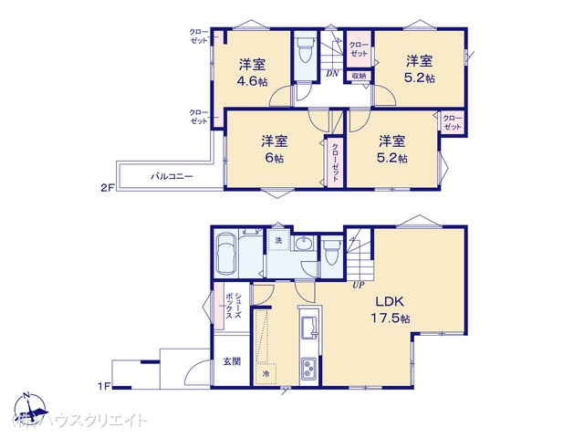 千葉県市川市原木３丁目の新築戸建て 4LDK間取図 ※図面と異なる場合は現況を優先