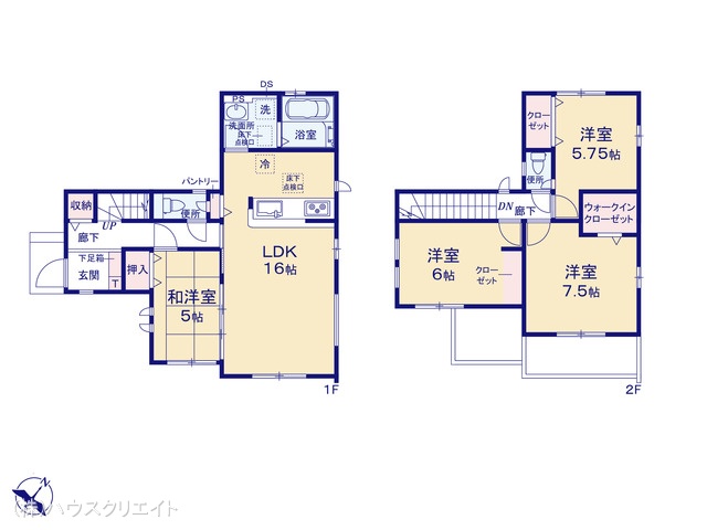 千葉県流山市名都借の新築戸建て 4LDK間取図 ※図面と異なる場合は現況を優先