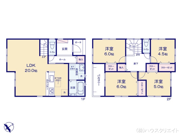 千葉県野田市桜台の新築戸建て 4LDK間取図 ※図面と異なる場合は現況を優先