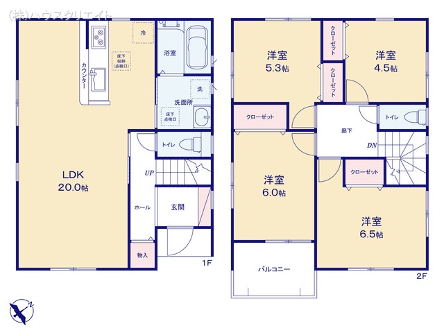 千葉県野田市桜台の新築戸建て 4LDK間取図 ※図面と異なる場合は現況を優先
