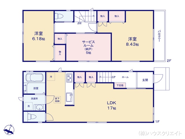 千葉県市川市柏井町１丁目の新築戸建て 2SLDK間取図 ※図面と異なる場合は現況を優先