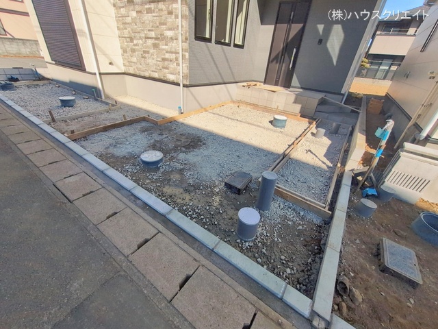 千葉県松戸市胡録台の新築戸建て外構写真 2026年2月3日撮影