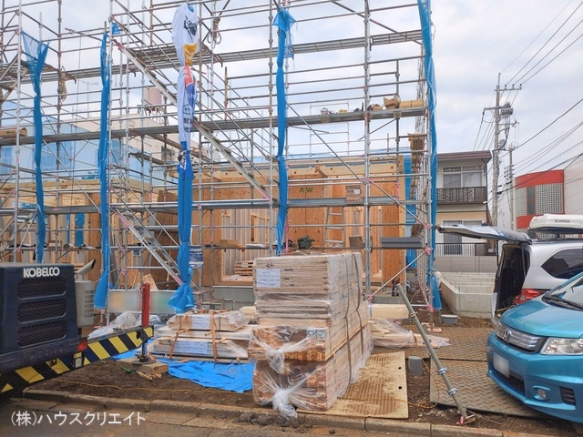 千葉県松戸市常盤平5丁目の新築戸建て上棟写真 2026年2月15日撮影