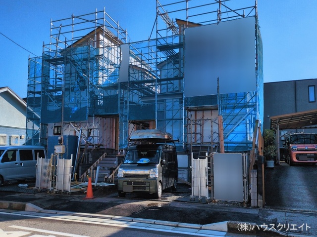千葉県柏市逆井藤ノ台の新築戸建てシート写真 2026年3月9日撮影