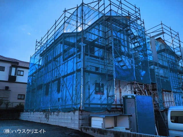 千葉県柏市逆井藤ノ台の新築戸建てシート写真 2026年3月9日撮影