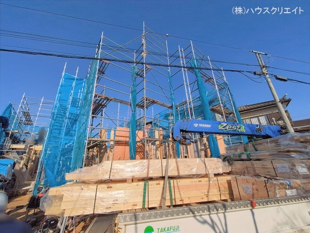千葉県松戸市小山の新築戸建て上棟写真 2026年1月26日撮影