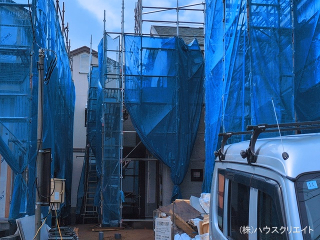 千葉県松戸市八ケ崎5丁目の新築戸建てシート写真 2026年3月9日撮影