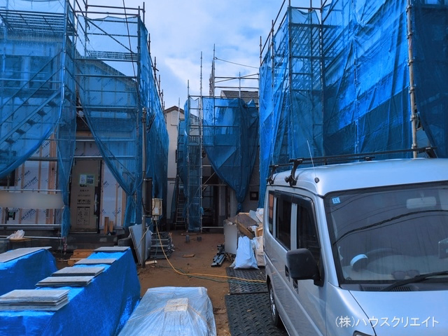 千葉県松戸市八ケ崎5丁目の新築戸建てシート写真 2026年3月9日撮影