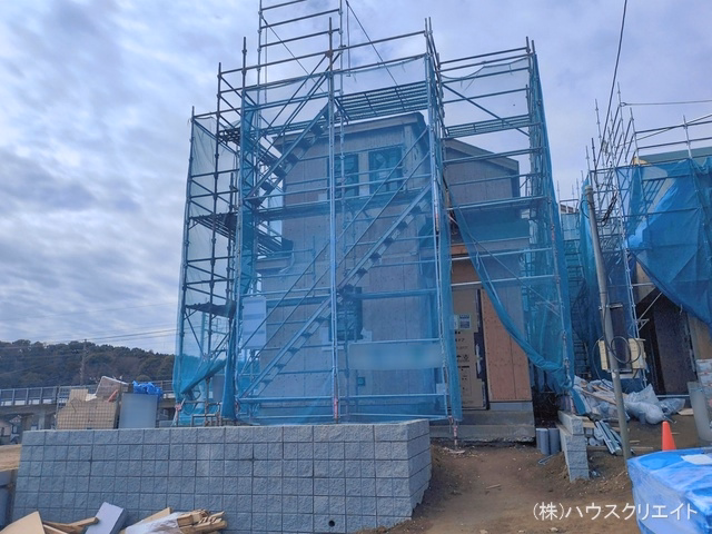 千葉県松戸市八ケ崎５丁目の新築戸建て上棟写真 2026年2月16日撮影