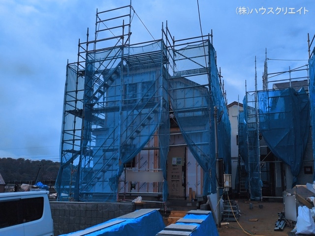千葉県松戸市八ケ崎５丁目の新築戸建てシート写真 2026年3月9日撮影