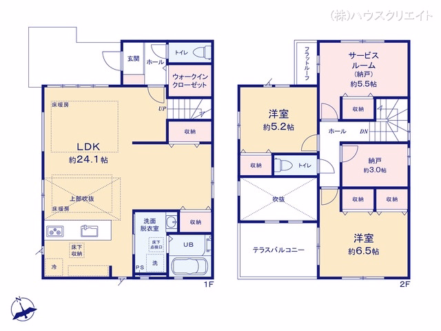 千葉県松戸市二ツ木の新築戸建て 2SLDK間取図 ※図面と異なる場合は現況を優先