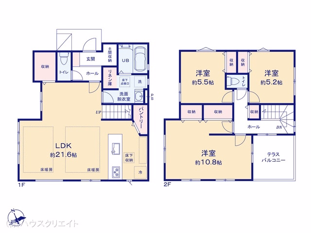 千葉県松戸市二ツ木の新築戸建て 3LDK間取図 ※図面と異なる場合は現況を優先