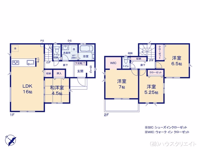 千葉県松戸市千駄堀の新築戸建て 4LDK間取図 ※図面と異なる場合は現況を優先