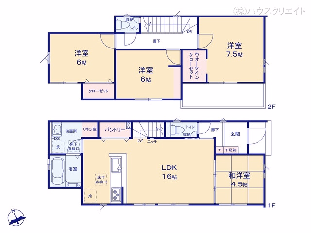 新築戸建て 松戸市栄町18期3棟 3号棟 間取図