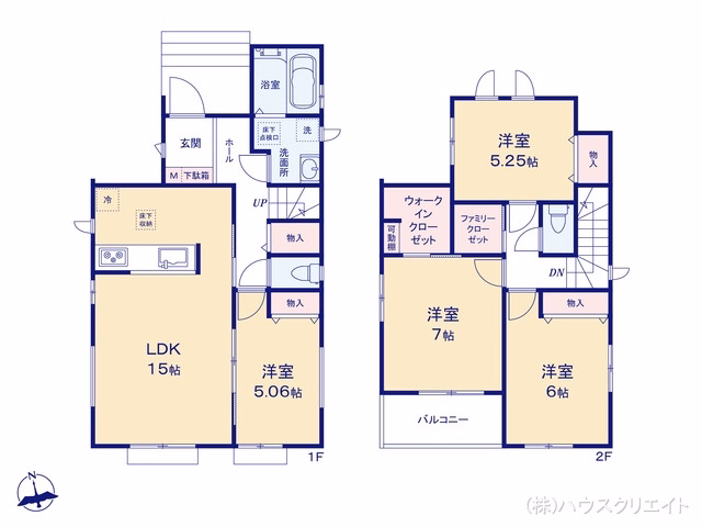 千葉県松戸市新松戸６丁目の新築戸建て 4LDK間取図 ※図面と異なる場合は現況を優先