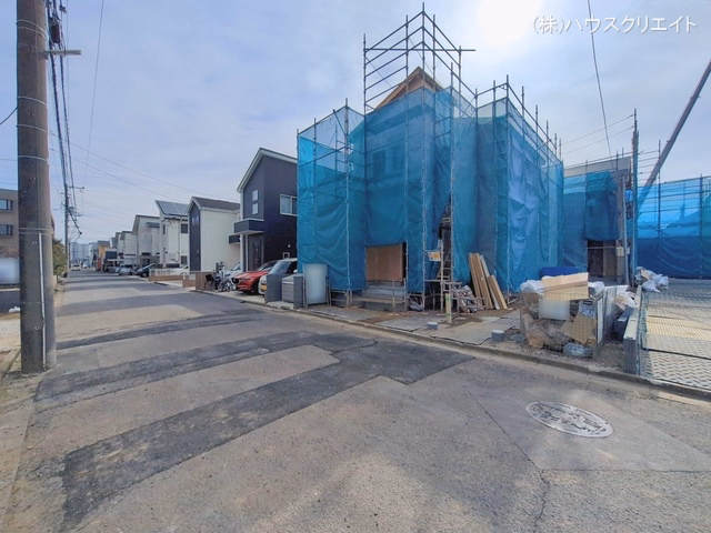 千葉県松戸市新松戸6丁目の新築戸建て上棟写真 2026年2月5日撮影