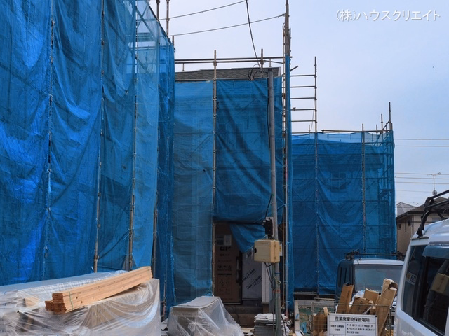 千葉県松戸市新松戸6丁目の新築戸建てシート写真 2026年3月1日撮影