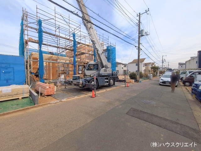 千葉県松戸市新松戸６丁目の新築戸建て上棟写真 2026年2月5日撮影