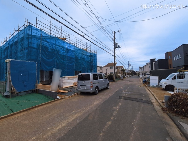 千葉県松戸市新松戸６丁目の新築戸建てシート写真 2026年3月1日撮影