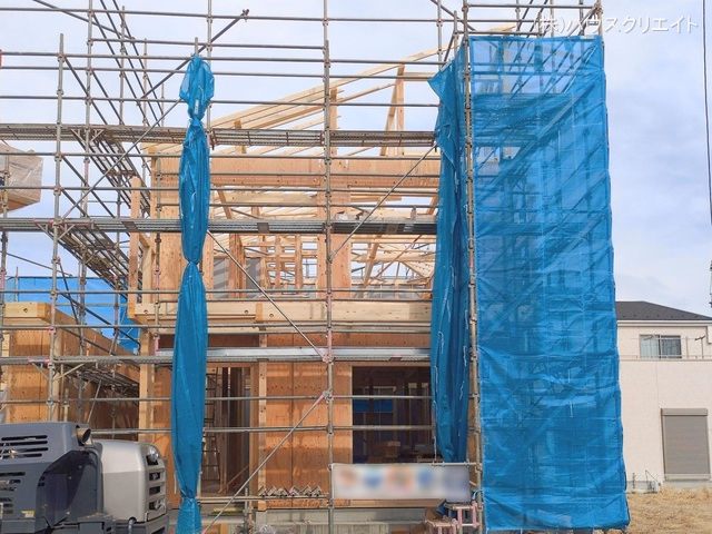 千葉県松戸市新松戸6丁目の新築戸建て上棟写真 2026年2月5日撮影