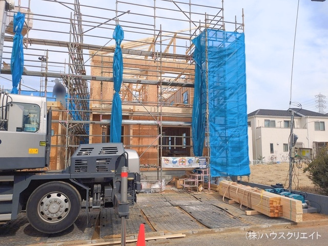 千葉県松戸市新松戸6丁目の新築戸建て上棟写真 2026年2月5日撮影