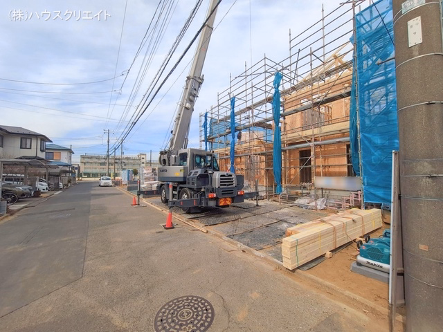 千葉県松戸市新松戸6丁目の新築戸建て上棟写真 2026年2月5日撮影