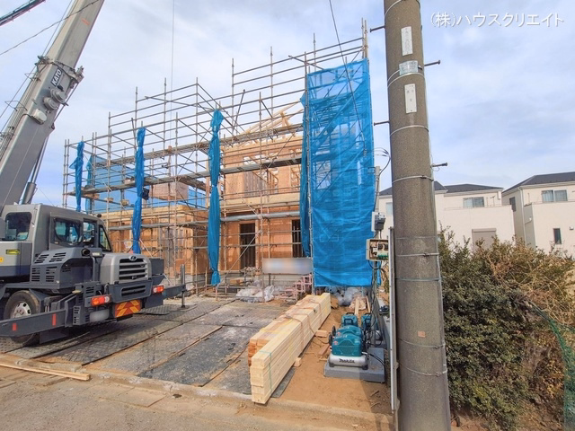 千葉県松戸市新松戸6丁目の新築戸建て上棟写真 2026年2月5日撮影