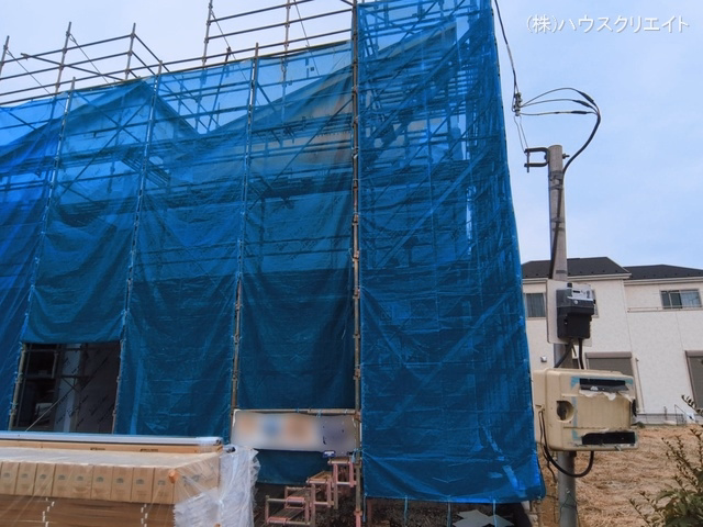 千葉県松戸市新松戸6丁目の新築戸建てシート写真 2026年3月1日撮影